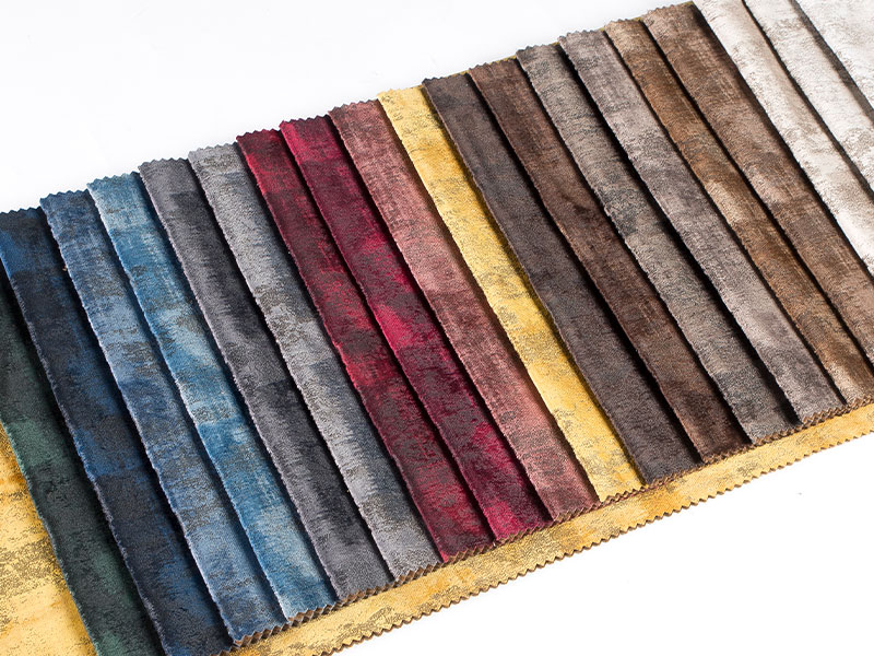 Tissu en velours laminé teint de qualité supérieure, texture lisse et brillante