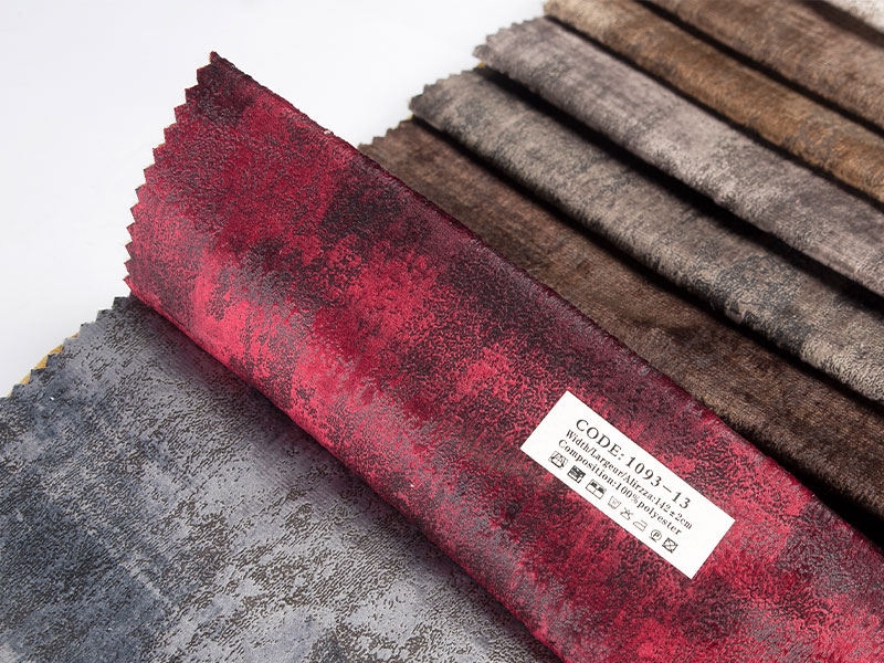 Tissu en velours laminé teint de qualité supérieure, texture lisse et brillante